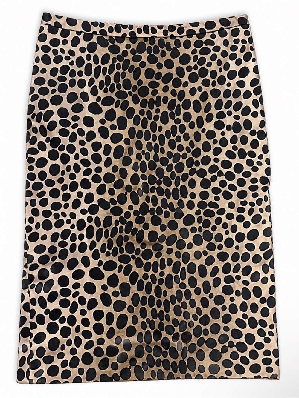 Leopard Dot Pencil Skirt - Black on Tan
